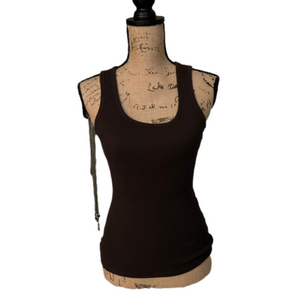 Old Navy Brown Ribbed Racerback Tank Excellent Condition Size S